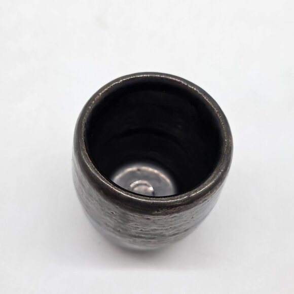 Handcrafted Ceramic Planter Cup With Smoky Glaze Raku Style - Picture 7 of 7